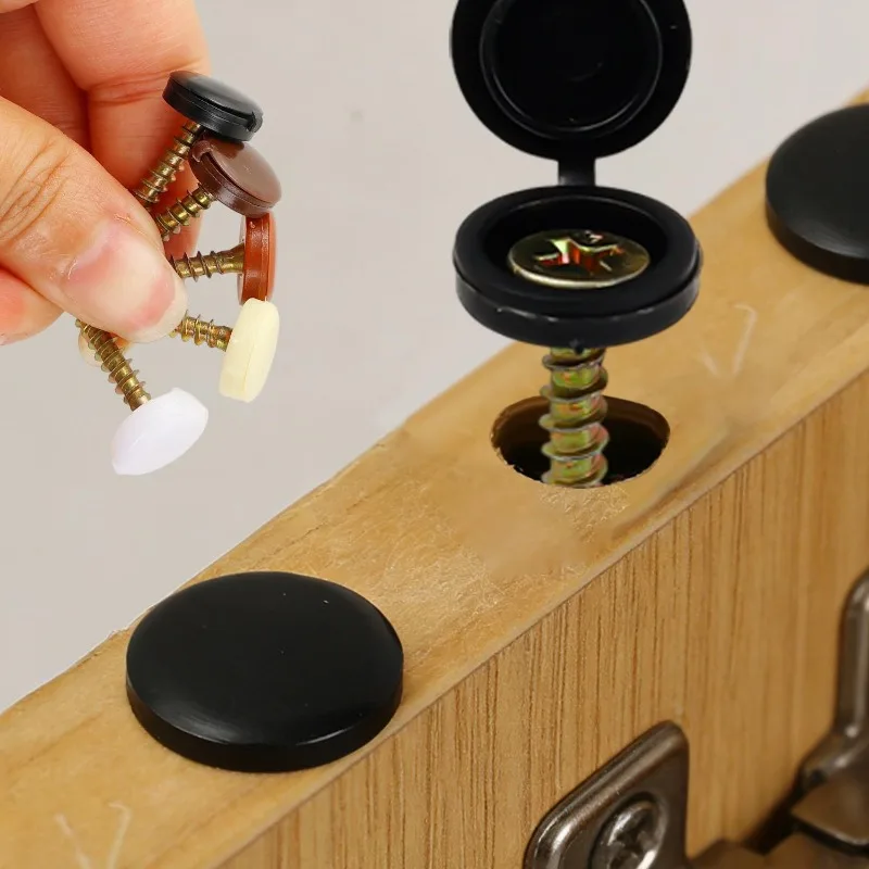 Screw Cover Caps Decor Multiple Color Protectived Snap on Caps Screw Head Concealment Easy Install Caps DIY Hardware Accessory