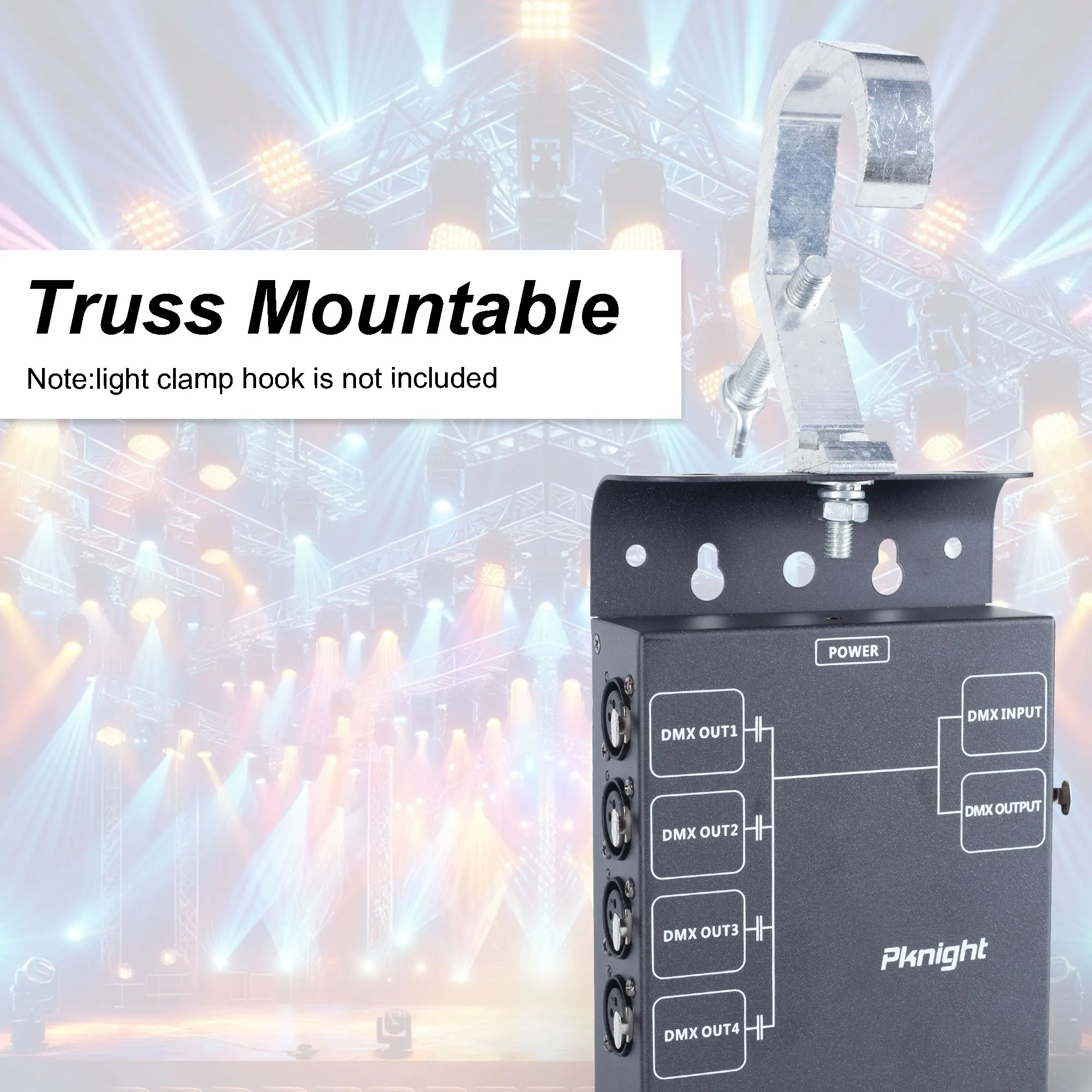 4-Channel DMX Signal Splitter with Optical Isolation and PowerCON Linking Signal Amplifier Distributor for stage lighting