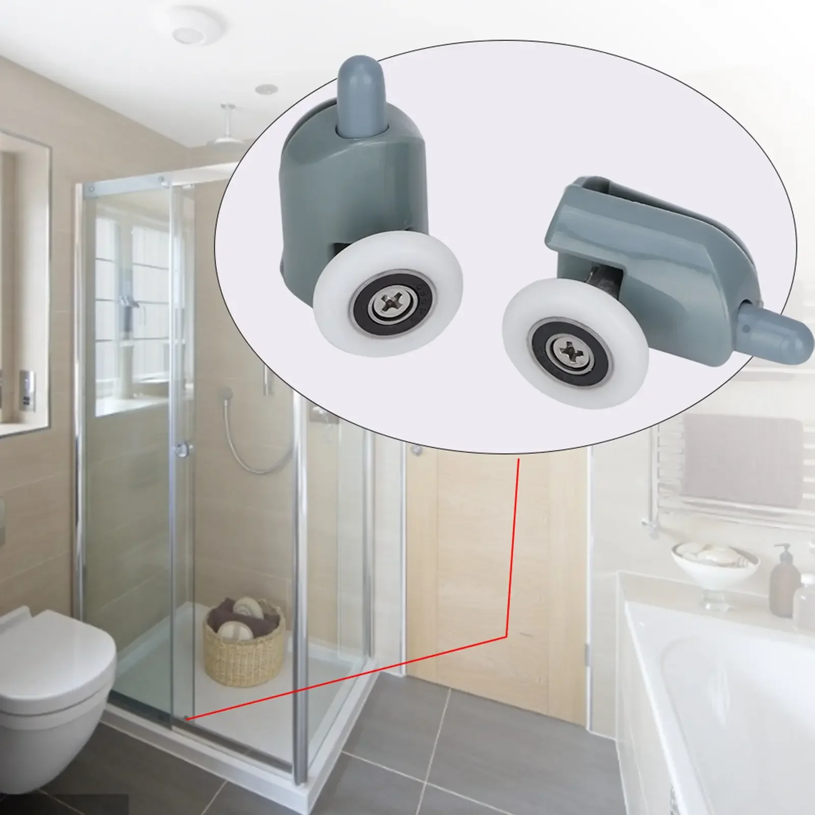 Roller Wheel For 5mm 6mm Glass Door Pulley Slider Bottom Shower Door Guide Wheel Low Noise Sliding