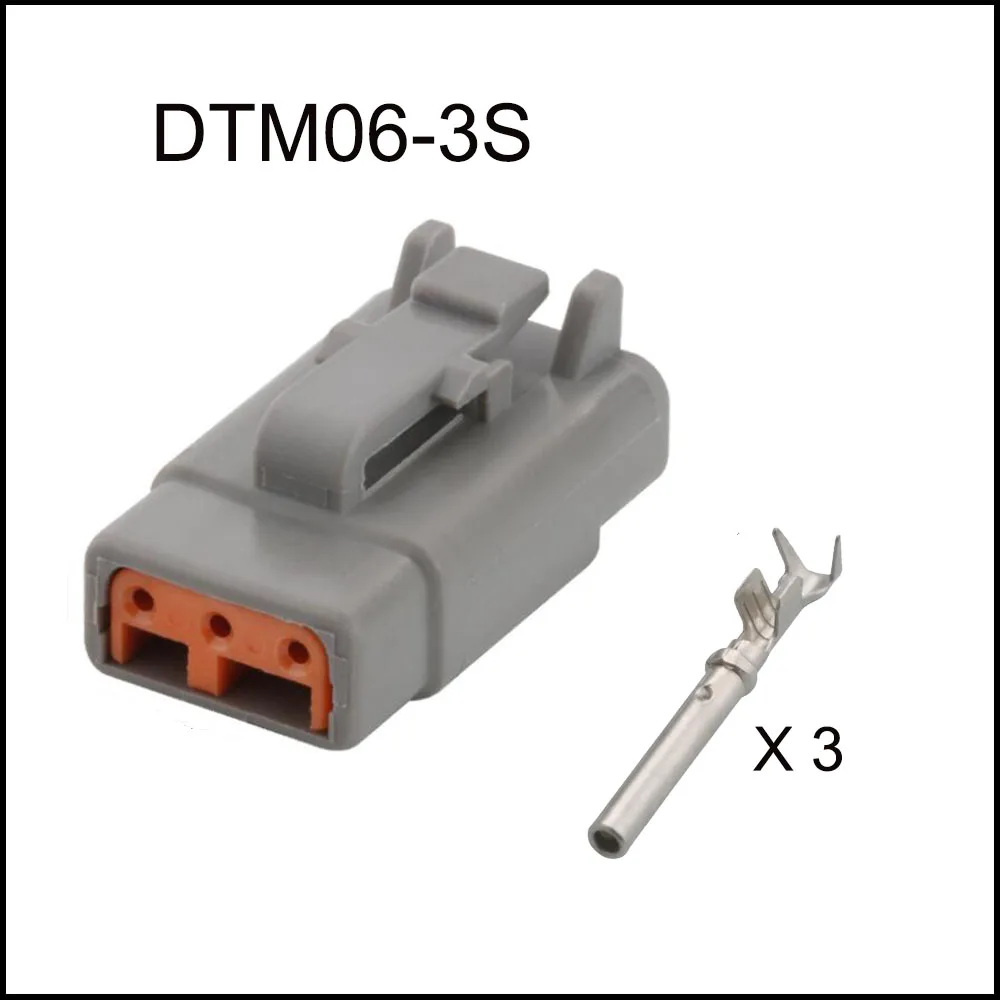 100set DTM06-3S DTM04-3P automotiveWaterproofconnector2pinfamale male cable Plug socket  Includes terminal seal