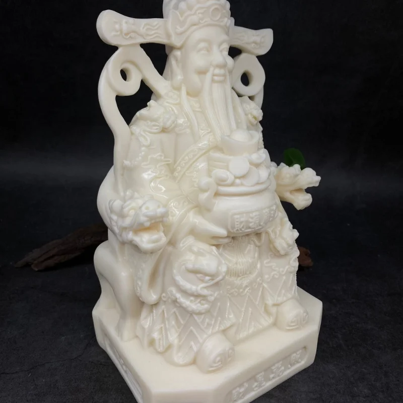 Factory Direct Supply Ivory Nut Carved Amass Fortunes God of Wealth Decoration Home Serving God of Wealth Buddha Statue Big Deco