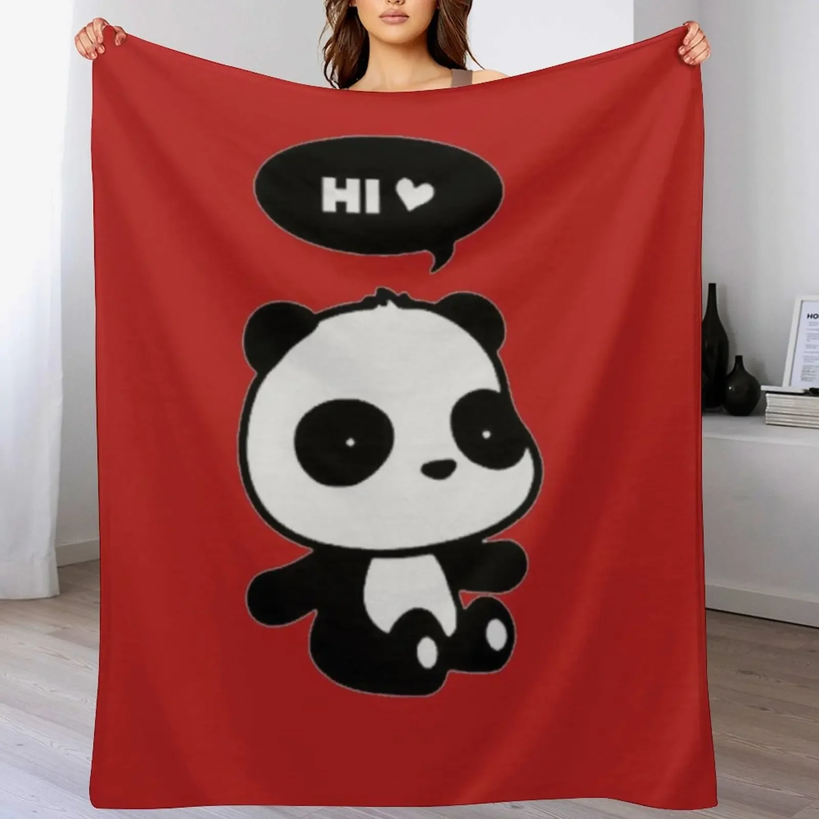 

New Hi panda Throw Blanket Blankets Sofas Of Decoration Custom Cute Plaid Flannel Blankets