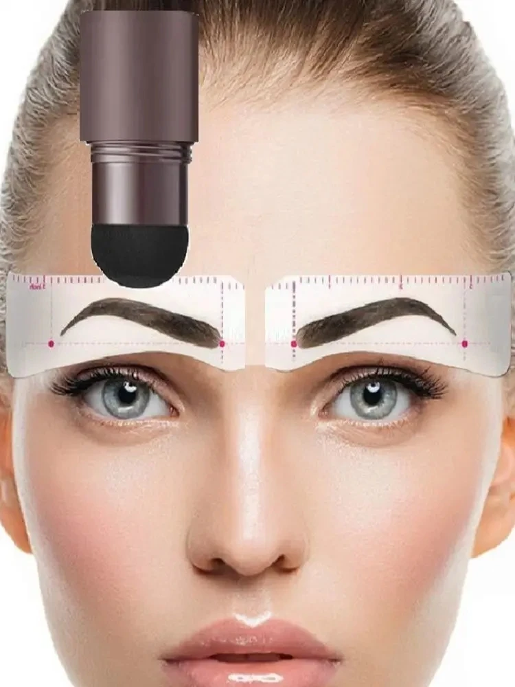 Complete professional Eyebrow Powder Stamp Shaping Kit makeup brushes eyebrow paint eyebrow pencil Eye Brows Stencil