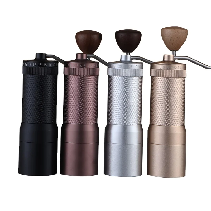 Portable  Coffee Grinder Ghost Tooth Aluminum Alloy Body Stainless Steel Flat Burr for Home Coffee Brewing