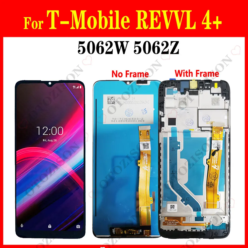 ЖК-дисплей 6,52 дюйма с рамкой для T-Mobile REVVL 4 +, 5062 Вт, 5062Z, сенсорная панель, экран с дигитайзером в сборе, сменный REVVL 4 Plus