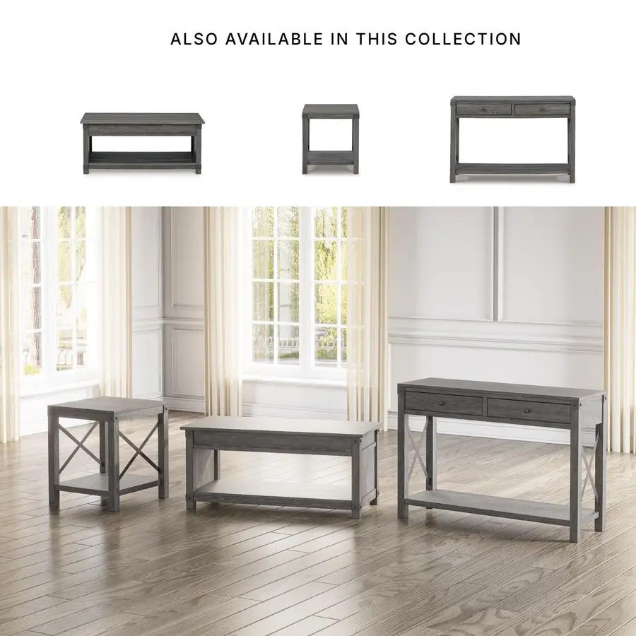 Freedan Rustic Farmhouse Console Sofa Table, Gray