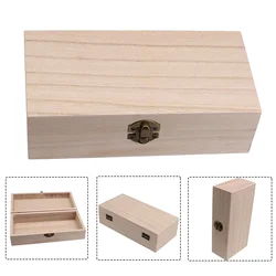 Nuova scatola portaoggetti per la casa in legno naturale con coperchio con serratura dorata, organizer per cartoline, custodia per gioielli artigianali fatta a mano, scatola di legno per la casa