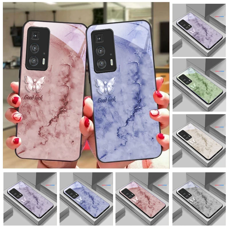 

Pearl Butterfly Language For Motorola Moto Edge 20 Lite 30 Pro 40 Neo 50 Ultra X30 Pro G14 G22 G24 G75 G84 G85 Glass Phone Case