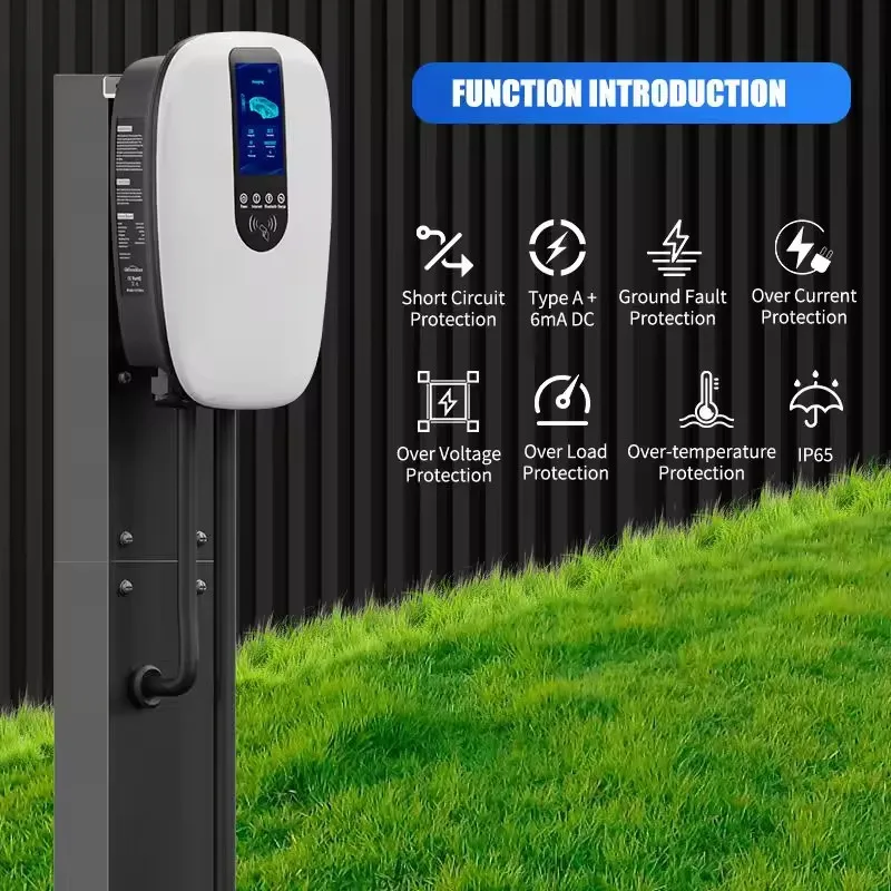 HICI-Evse Wallbox 32A EV Charging Station 7KW 11KW 22KW 16A 1 phase 3 phase wall-mounted Electric Car Charger Pile