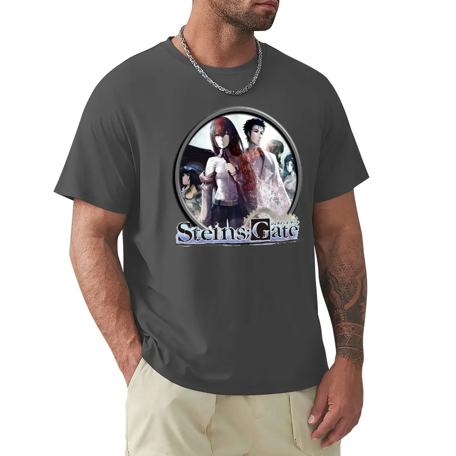 Steins;Gate T-Shirt blacks hippie clothes mens cotton t shirts