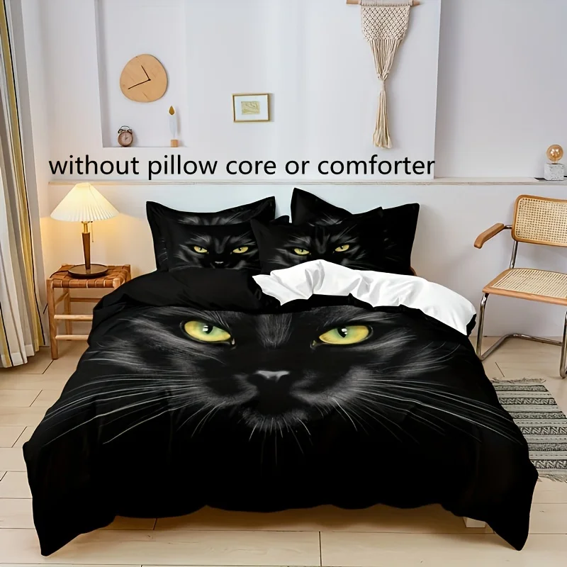 Black Cat Animal Bedding Suit with Quilt Cover