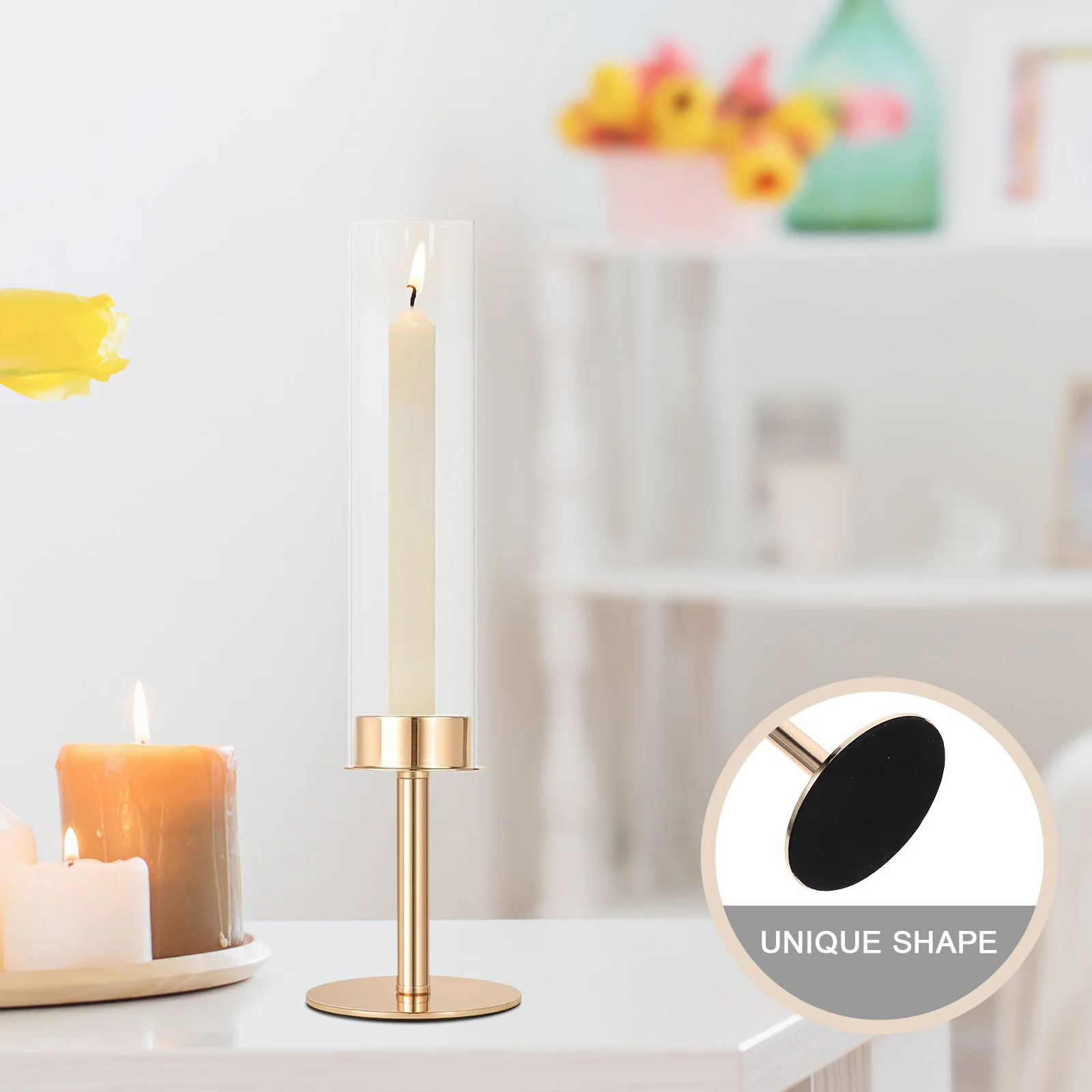 3 قطعة أصحاب الزجاج الذهبي إعصار العصي المعدنية يندبروف اسطوانة يغطي حفل زفاف ديكور للطاولات محور