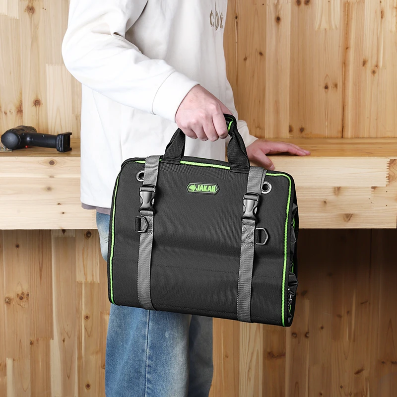 Roll-Up-Werkzeugtasche, Werkzeug-Organizer mit mehreren Taschen, 600 Denier, mit 6 Innentaschen, 68 x 36 cm, ideal für Handwerker, Elektriker – Detail 15