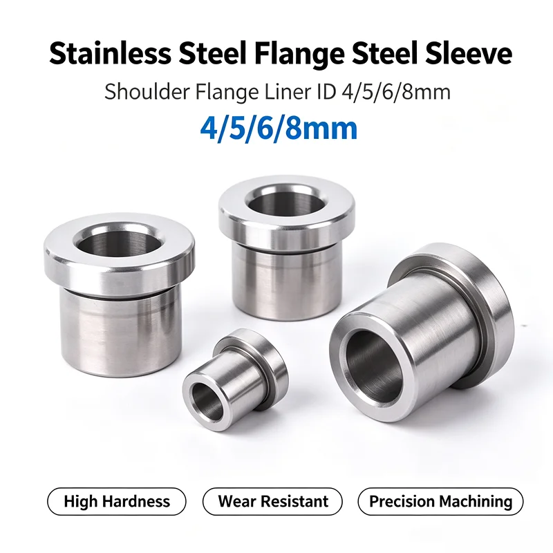 Bearing Steel GCR15 Shoulder Flange Sleeve Flanged Guide Bushing 4/5/6/8mm Inner Diameter Mold Positioning Liner Bearing Bushing