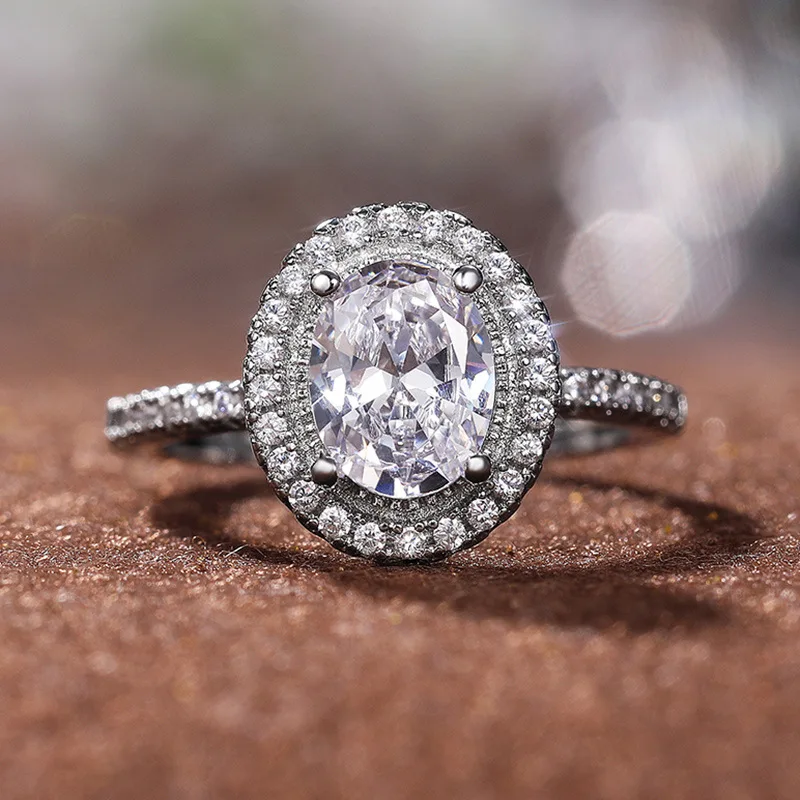 Women's Moissanite 925 Sterling Silver Ring, 1CT-3CT Options