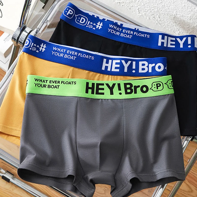 3ชิ้นชุดชั้นในชายระบายอากาศขนาดใหญ่บ็อกเซอร์สปอร์ตบ็อกเซอร์ของผู้ชาย celana dalam segi empat กีฬากางเกงขาสั้นของผู้ชาย