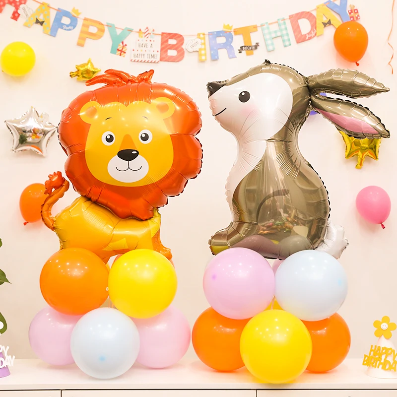 Cartoon Animal Balloon Fox Hedgehog Raccoon Crocodile Aluminum Foil Balloon Zoo Party Children's Toy Baby Shower