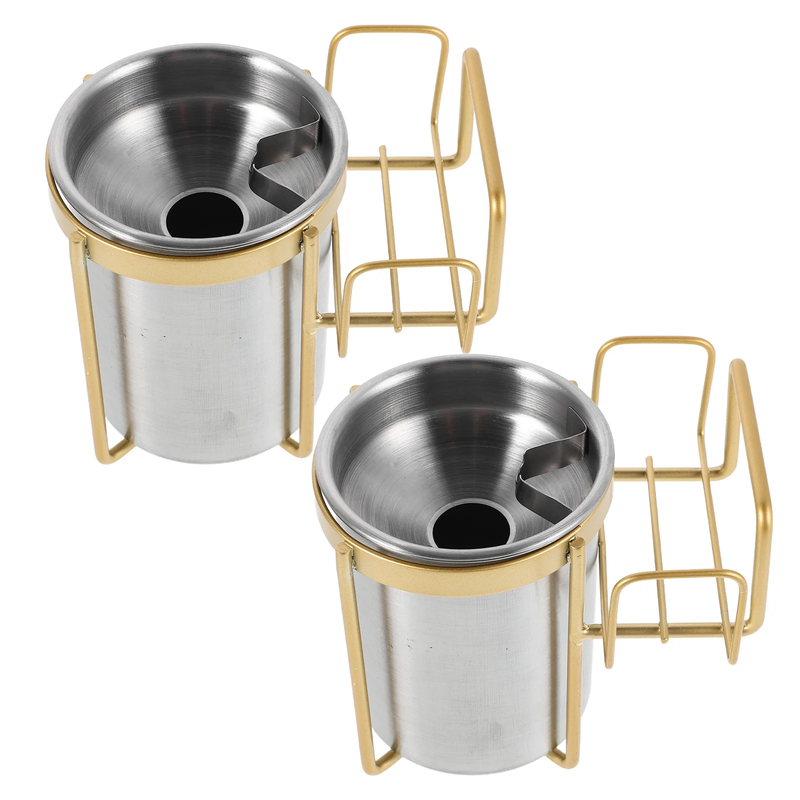 

2pcs Wall Mount Ashtray Stainless Steel Punch Free Design Bathroom Toilet Office Smoking Holder Space Saving Ash Container