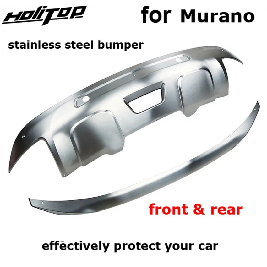 hot front&rear stainless steel bumper guard skid plate for Nissan Murano 2015-2018, 2pcs/set, HITOP 5 years' SUV experiences