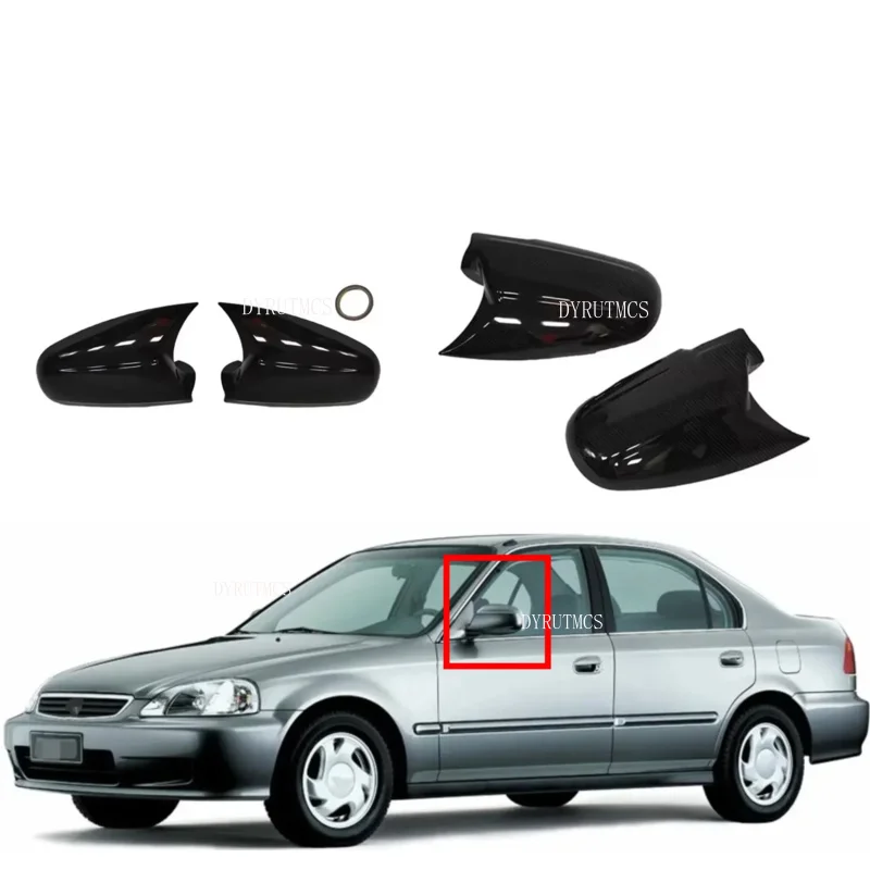 Rearview Side Mirror Cover  Fit For Honda Civic 1996-2001Wing Cap Exterior Door Rear View Case Trim Frame Sticker Carbon Fiber