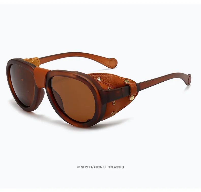 BOYSEEN Steam Punk Oval Winddicht Goggle Polarisierte Sonnenbrille Männer Frauen Fashion Shades Vintage Brille Brillen UV400 – Detail 14