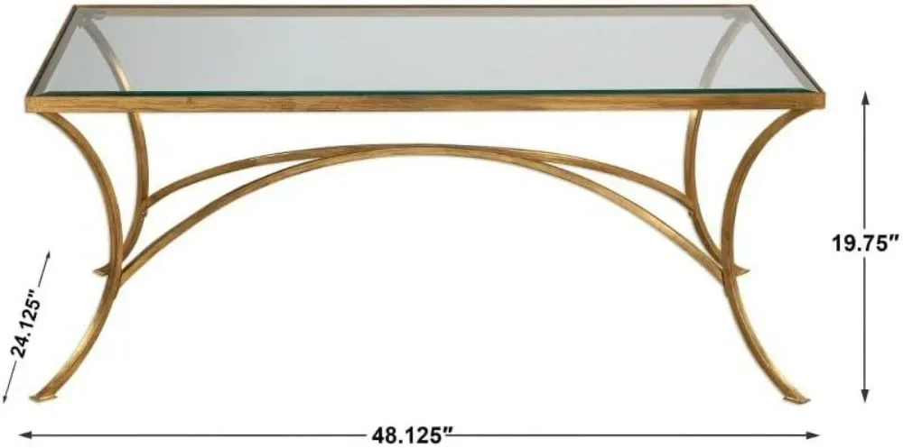 現代的で移行的なコーヒーテーブルとディスプレイ、リビングルーム用の装飾的なコーヒーテーブル、48.13インチ