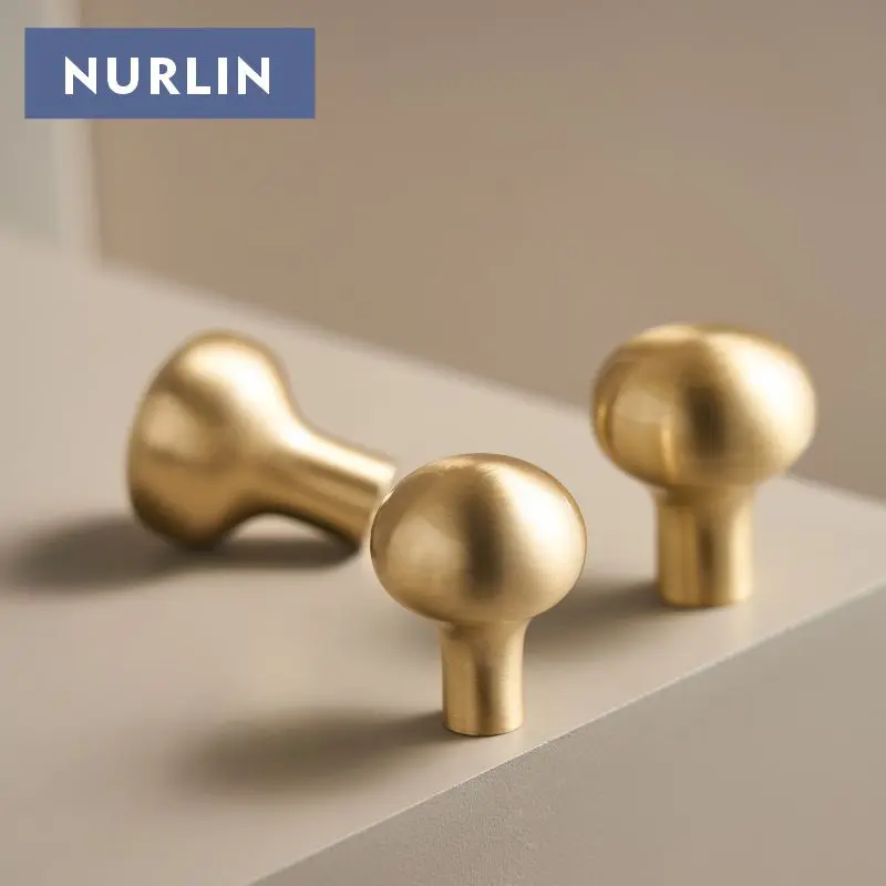 Nurlin massives Messing, glatte, runde Schrankknöpfe, Schubladengriffe, Kleiderschranktür, Tbar, elegante Haptik, angenehmes Gefühl