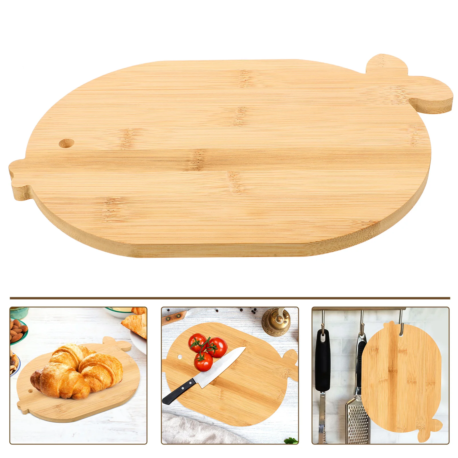 

Bamboo Cutting Board Pizza Serving Wood Boards for Food Small Paddle Tray Steak Kitchen