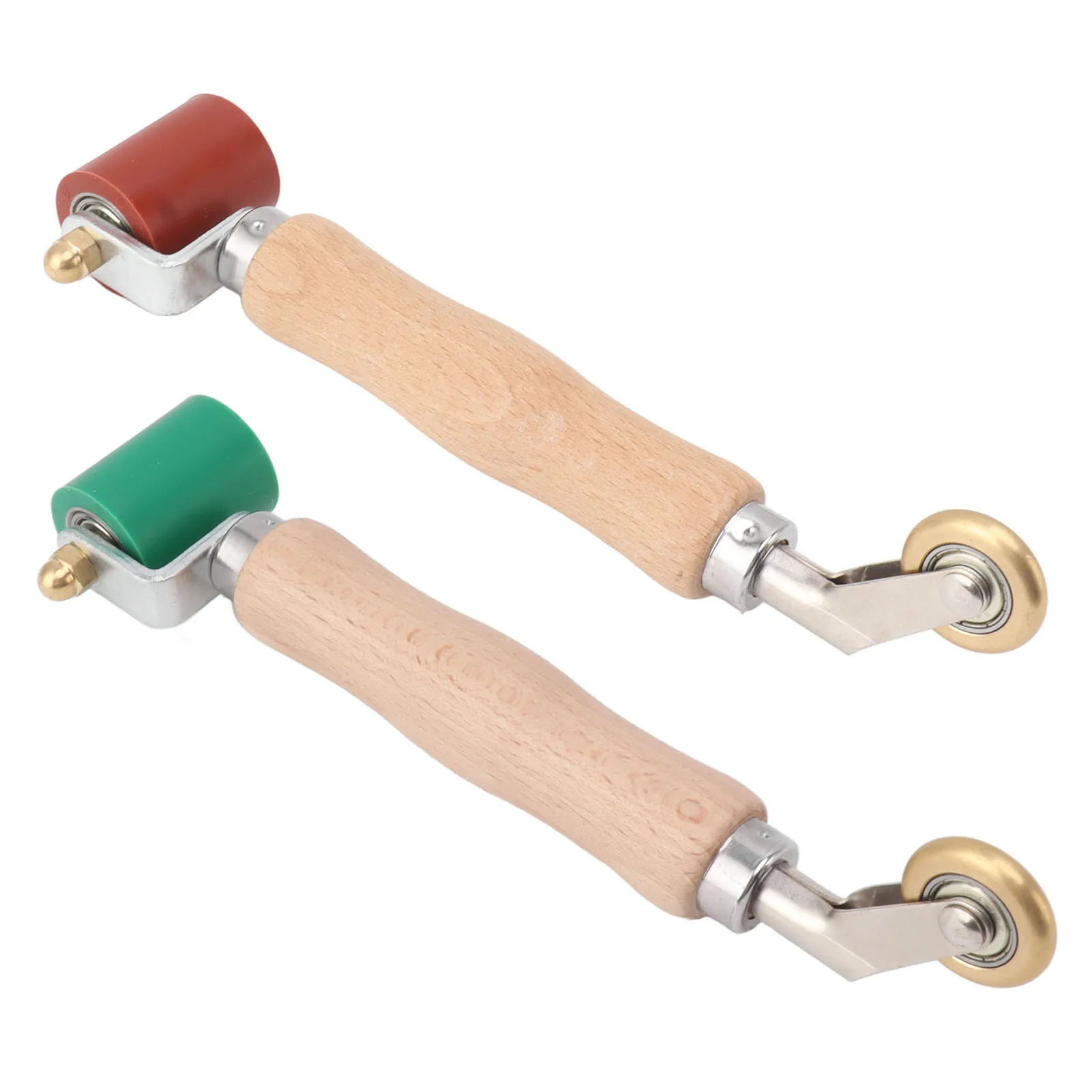 40mm Silicone Seam Roller Dual Use Brass Wheel Wood Handle Wallpaper Flat Seam Roller for PVC TPO Welding 40mm Seam Roller