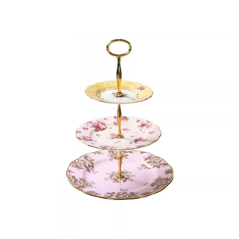

Centennial series bone china dim sum plate/cake stand three-layer European style