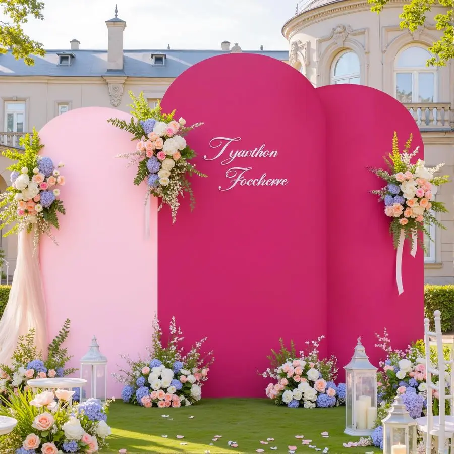 

Набор из 3 розовых чехлов для арок-фона (6 футов, 6.6 футов, 7.2 фута) для вечеринок, свадеб, фотосессий, детских праздников, а также для розовых арок-фона-подставок