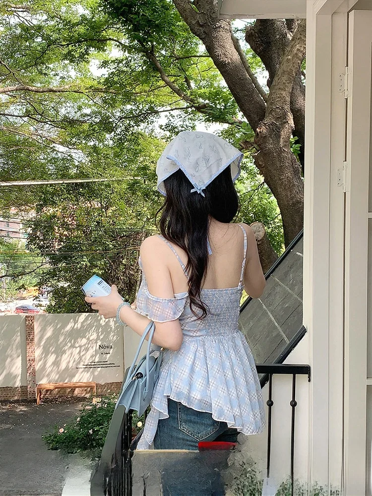 

Женский летний топ-жилет Goodbye Late Wind Lantern Irregular Lotus Le с цветочным принтом, свободного кроя, с завязками, в стиле Sweet Sle, верхняя одежда