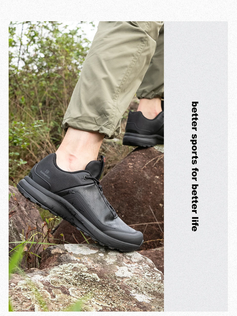 Baasploa Männer Wandern Turnschuhe Litschi Leder Hohe Qualität Männlichen Trekking Klettern Turnschuhe Nicht-slip Luxus Designer Outdoor Schuh – Detail 9
