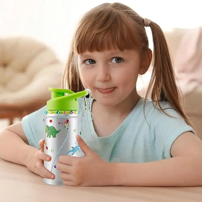 Ręcznie wykonana dekoracja zabawki DIY kreatywne naklejki diamentowy motyw wody zewnętrzna butelka wody izolacyjne butelki, zestaw do rękodzieła, prezent dla dziewczynek