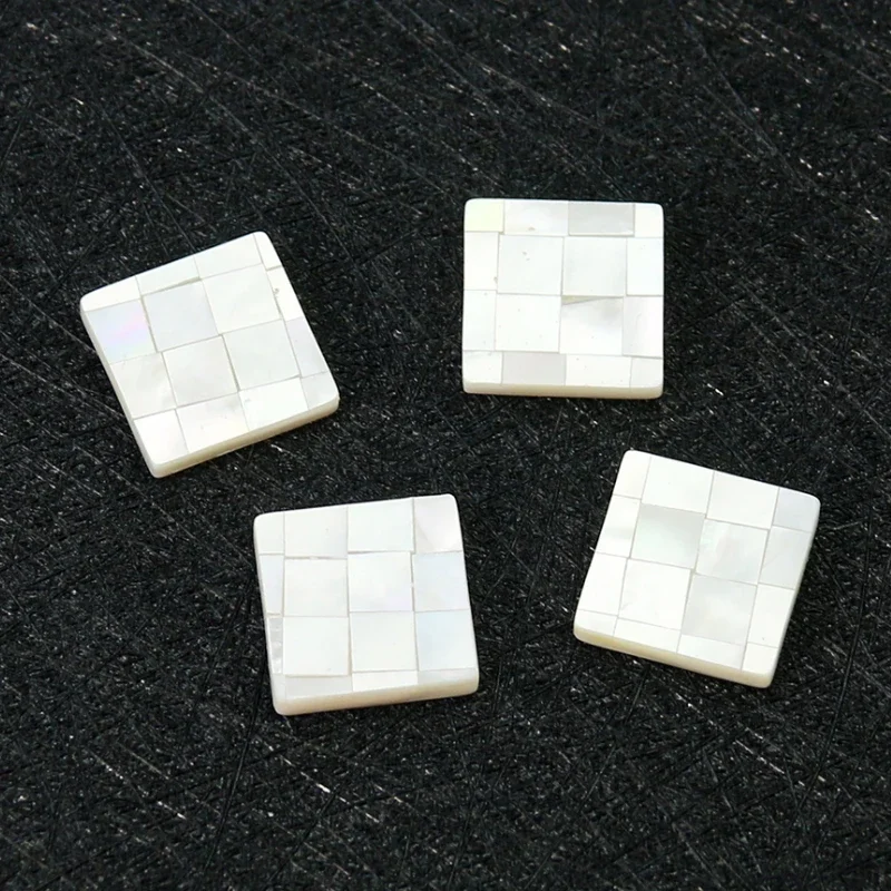 Shell Mosaic Square Patch Cabochon Mother of Pearl Puzzle Flatback DIY Earring Pendant Phone Case Women Jewelry Making Accessory