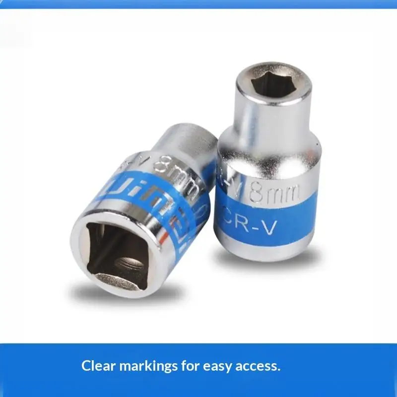 1/2Inch Blue Drive Short Hex Sockets for Nut Removal 8-32mm Socket Spanner, CR-V Steel Socket Set For 1/2 Socket Set