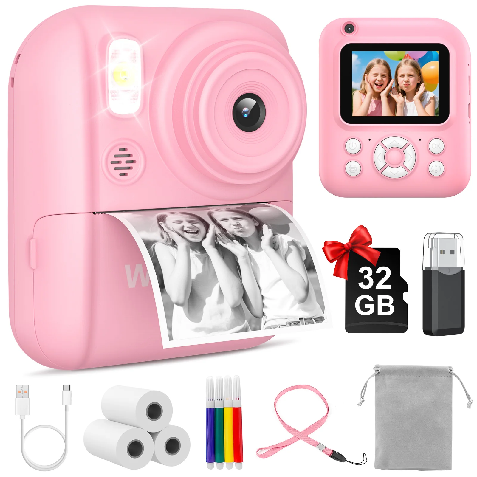 Kids Camera Instant Print,Instant Camera for Kids,2.5K UHD Digital Camera with 2.6