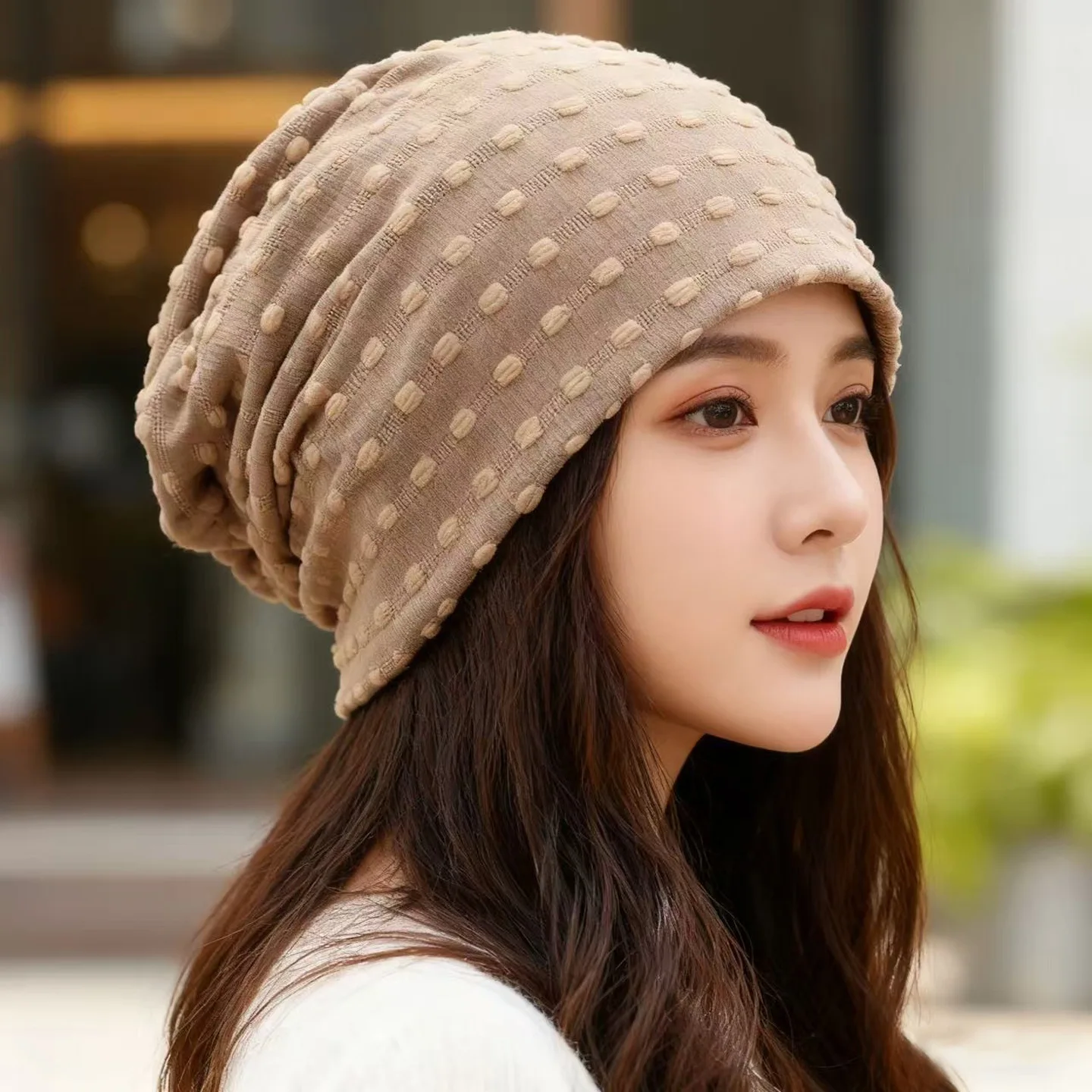 

Pile Hats Women's Versatile Knitted Hats Show A Small Face, Foreign-style Thermal Hats, Fashionable Trendy Headgear To Keep Warm