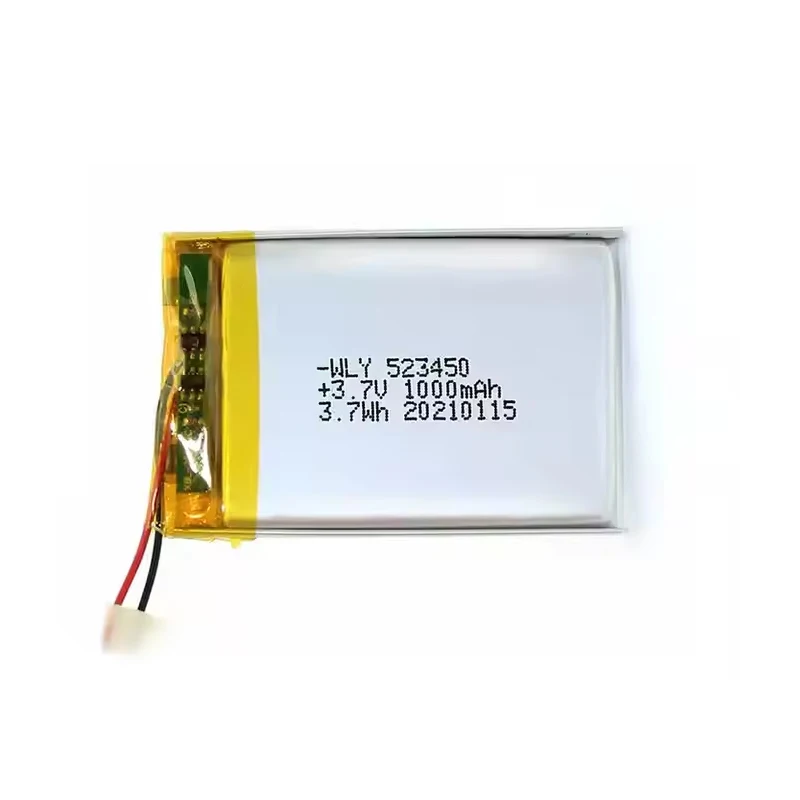 523450 1000mAh 3.7V batterie Rechargeable au Lithium polymère pour lumières LED Dash Cam Instrument de beauté GPS MP4 MP5 Batteries Li-ion