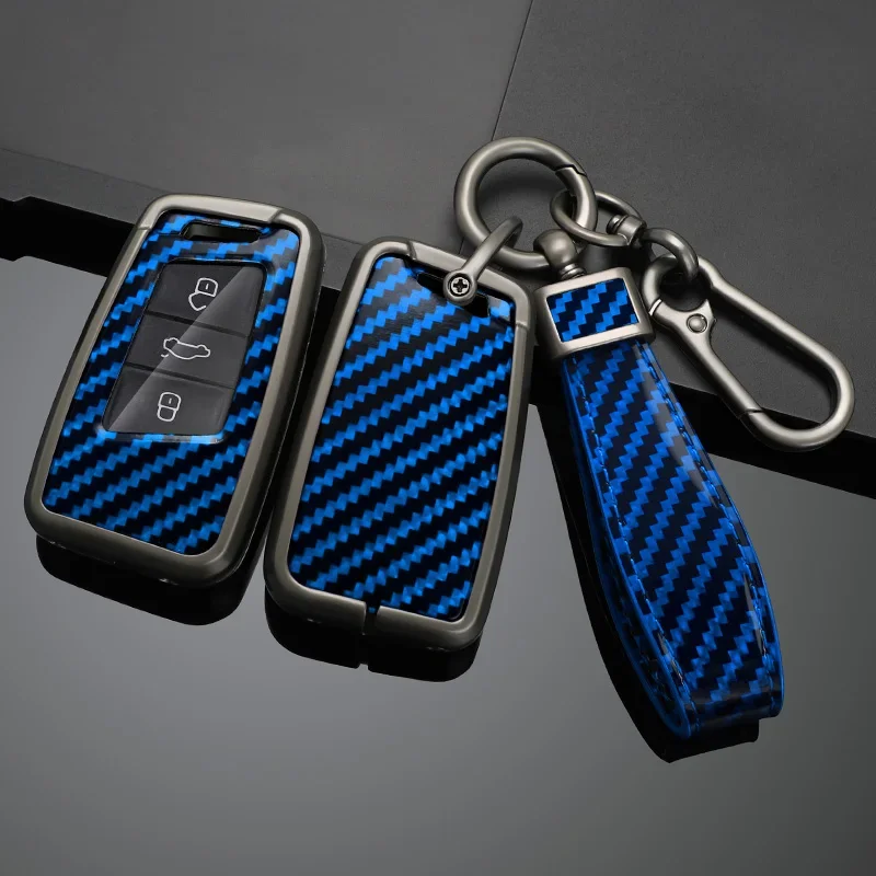 

Carbon Fiber Zinc Alloy Car Key Case For Volkswagen VW Tiguan MK2 Magotan Passat B8 CC For Skoda Superb A7 17 2018 2019 2020