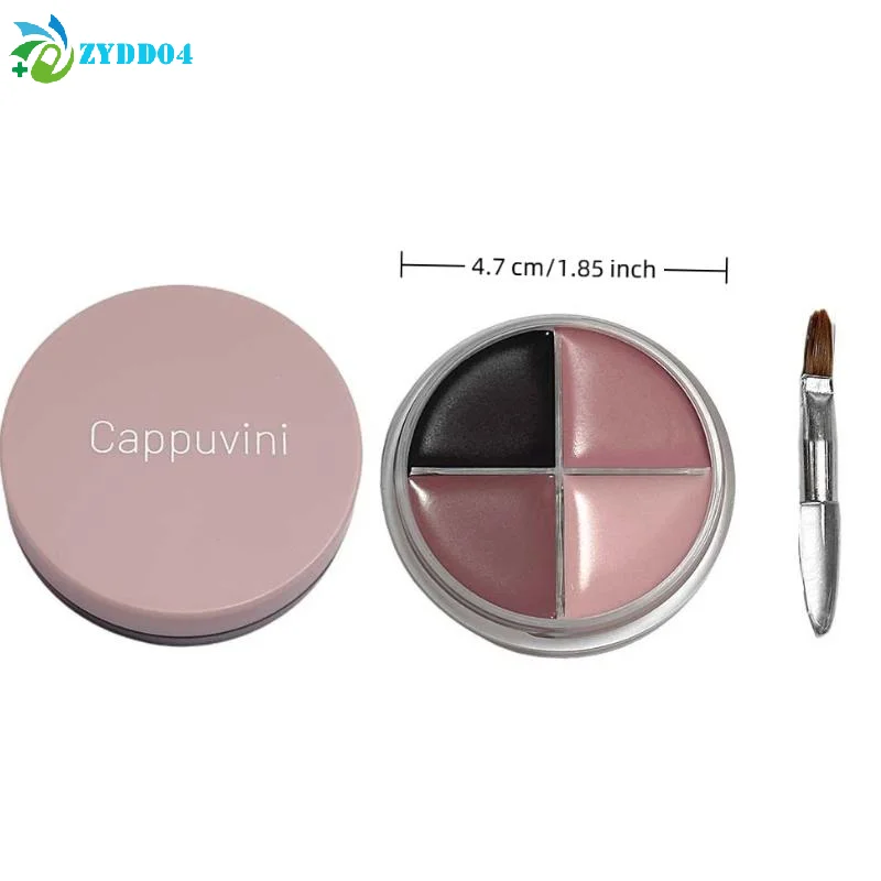 ● 1 Stück Cappuvini Matte Velvet Lidschatten-Palette 4 Farben mit Eyeliner, Highlighter und Kontur, Beauty-Kosmetik Augen-Make-up-Set