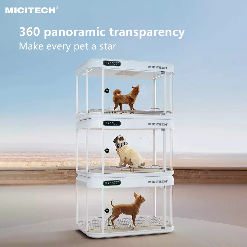 Smart Pet Display Cage for Cat Dog Veterinary Clinic Hospital ICU Chamber Transparent Kennel