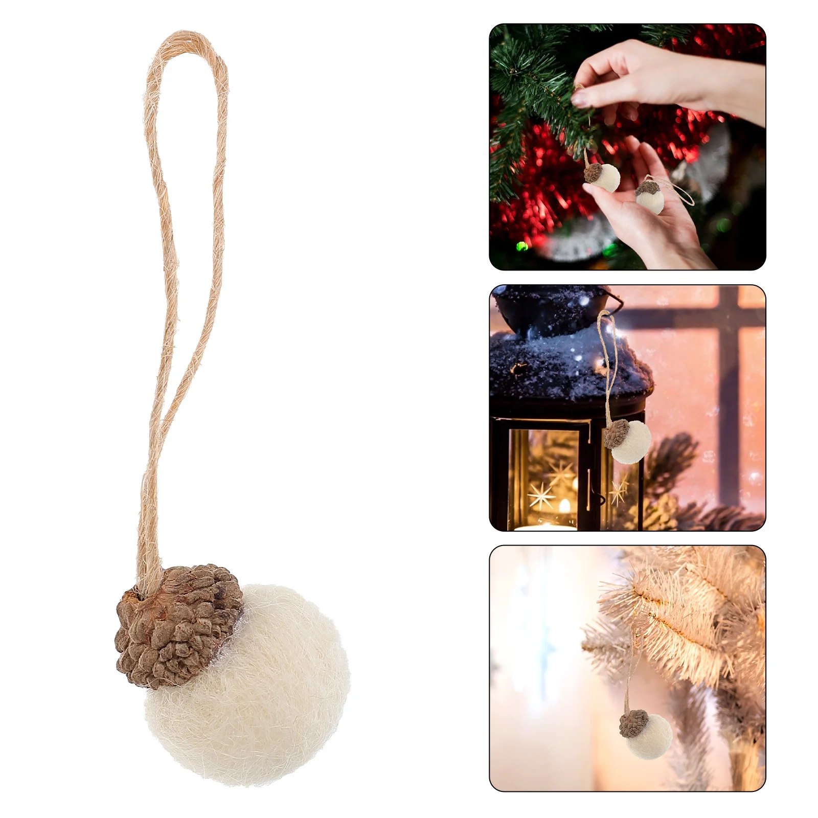 

18Pcs Felt Pine Cone Hanging Pendants Lightweight Xmas Tree Decorations Festival Home Ornaments Christmas Supplies