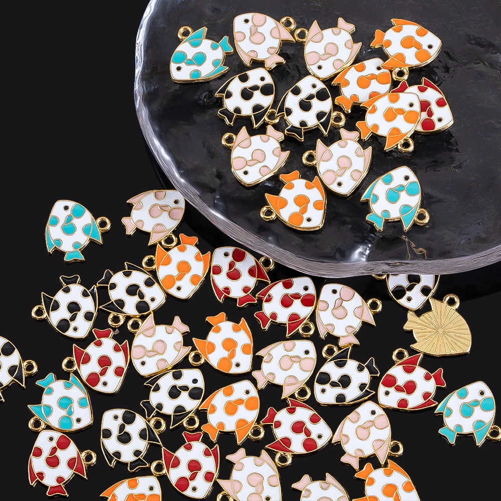 

10pcs Alloy Polka Dot Fish Pendants For DIY Handmade Jewelry Necklaces Bracelets Earrings Making Accessories Materials Wholesale