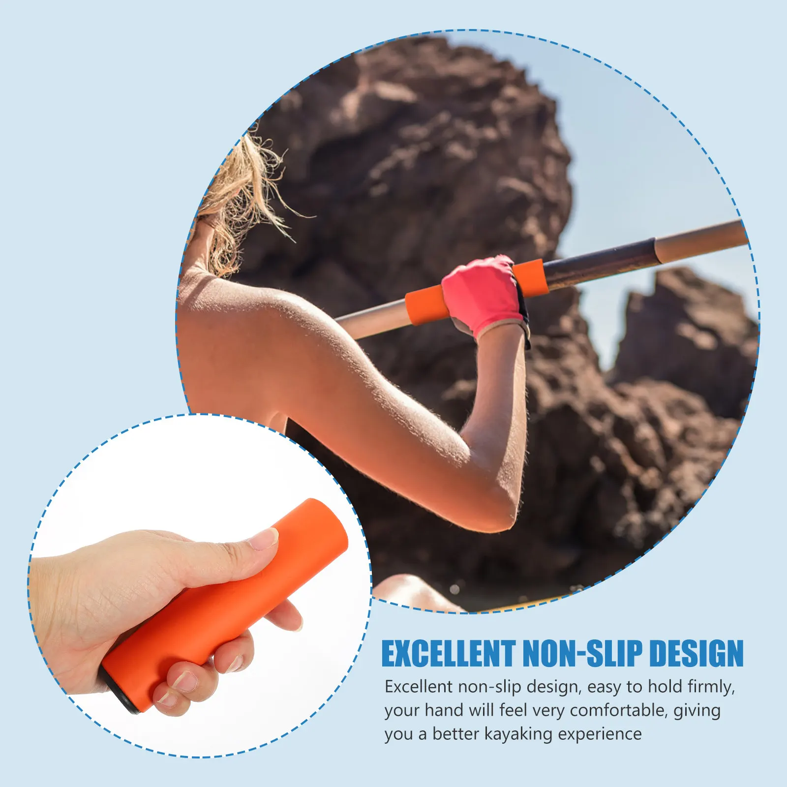 12Pcs Sponge Kayak Paddle Grips Anti-Slip Cushioned Handle Sleeves Professional Ergonomic Fit Blister Prevention Kayaking