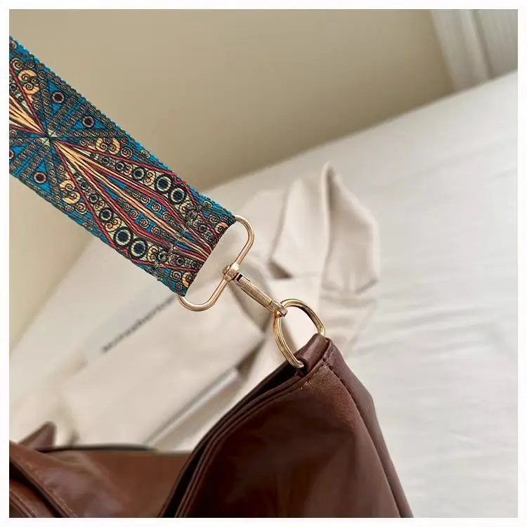 Damen-Eimer-Einkaufstaschen-Set aus Retro-PU-Material, verstellbarer breiter Riemen für den täglichen Bedarf, mit modischem Reißverschluss und Polyesterfutter – Detail 21