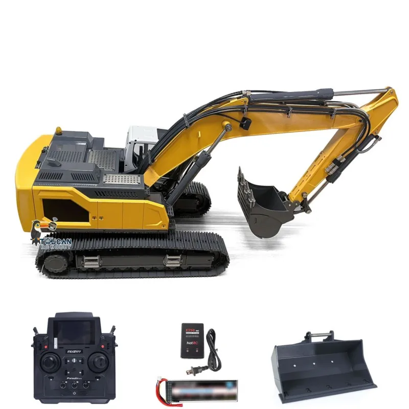 1/14 XDRC 945 RC Hydraulic Excavator 5CH Reversing Valve Radio Control Construction Vehicle Digger Cars Model Quick Coupler Toys