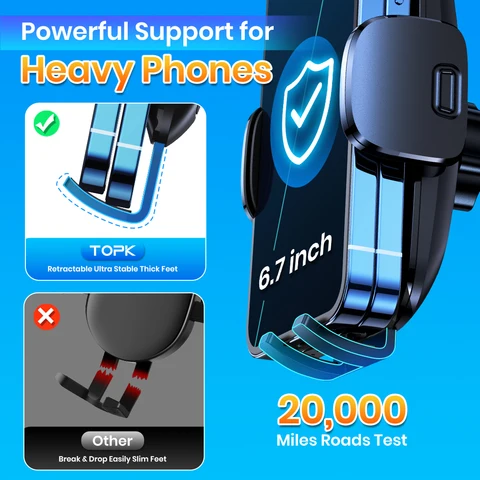 Держатель для телефона TOPK с алюминиевым креплением для iPhone 15/14/13/12/11 Pro Max — изображение продукта
