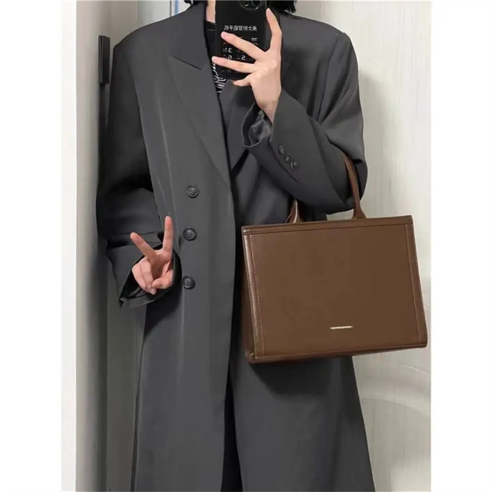 

Модная большая вместительная деловая сумка через плечо, квадратная сумка-мессенджер из искусственной кожи, текстурированный кошелек для женщин и дам