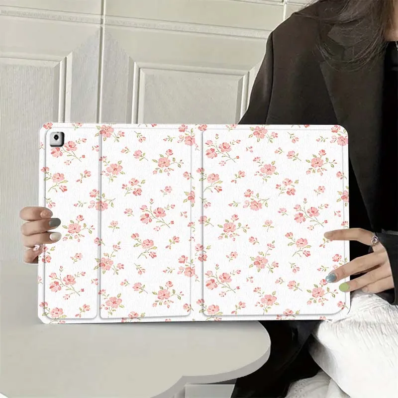 

Broken flower bow cherry For iPad Pro Air 5th 6th 7th 13 M3 M4 M5 12.9 13.3 inch 2018 2022 2024 2025 Tablet Case